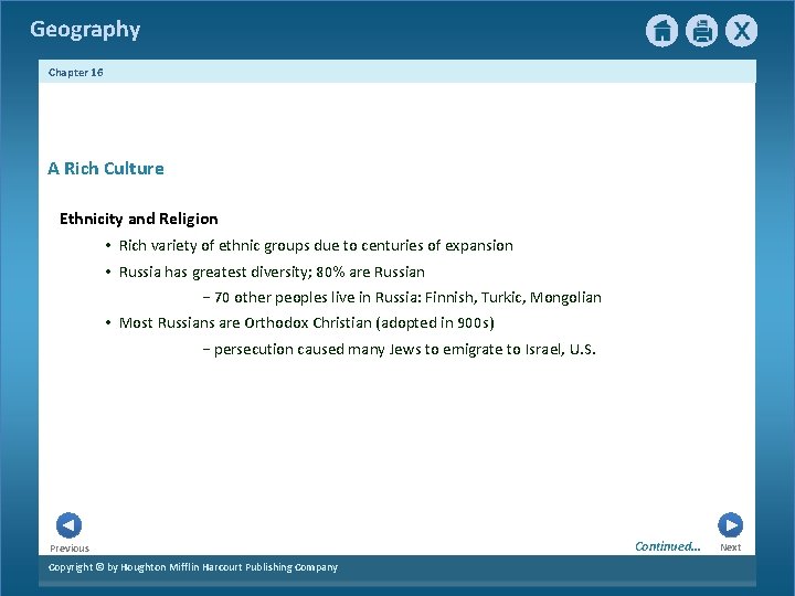 Geography Chapter 16 A Rich Culture Ethnicity and Religion • Rich variety of ethnic Geography Chapter 16 A Rich Culture Ethnicity and Religion • Rich variety of ethnic