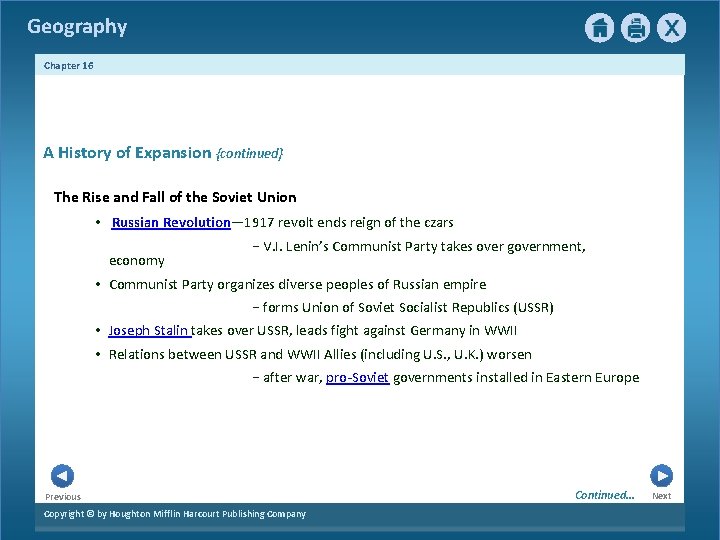 Geography Chapter 16 1 A History of Expansion {continued} The Rise and Fall of Geography Chapter 16 1 A History of Expansion {continued} The Rise and Fall of