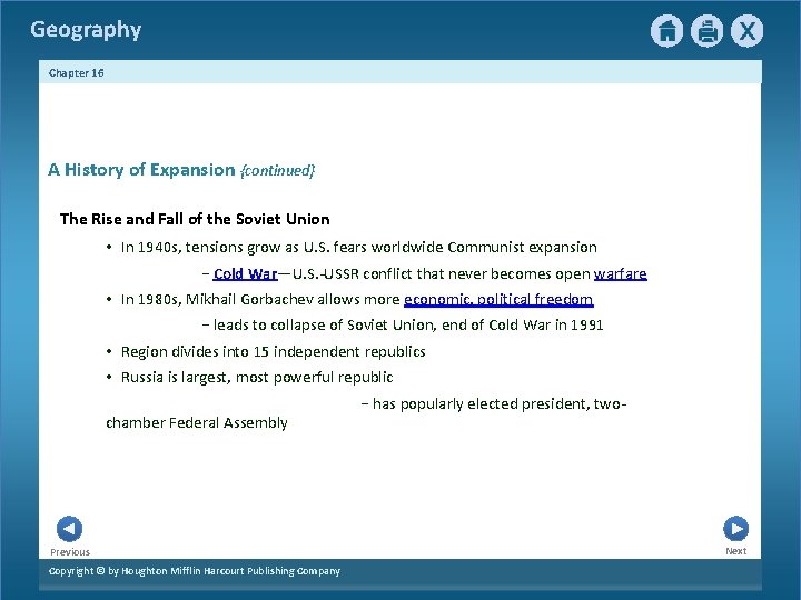 Geography Chapter 16 A History of Expansion {continued} The Rise and Fall of the Geography Chapter 16 A History of Expansion {continued} The Rise and Fall of the