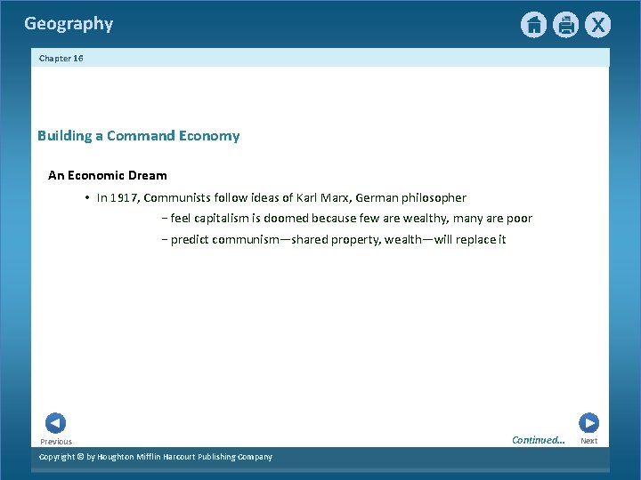 Geography Chapter 16 Building a Command Economy An Economic Dream • In 1917, Communists Geography Chapter 16 Building a Command Economy An Economic Dream • In 1917, Communists