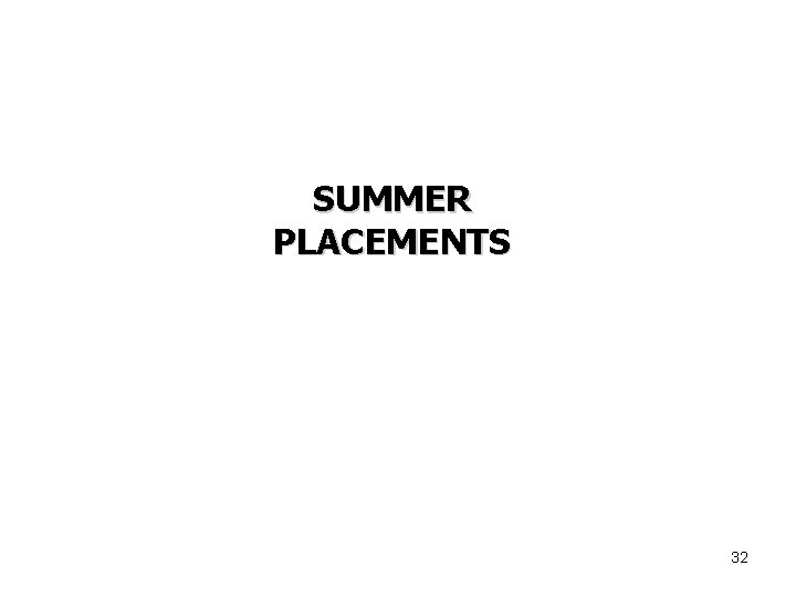 SUMMER PLACEMENTS 32 