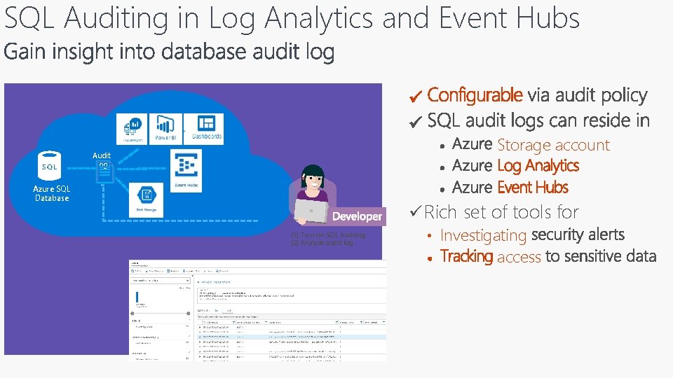 SQL Auditing in Log Analytics and Event Hubs Storage account Audit Log Azure SQL