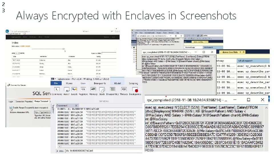 2 3 Always Encrypted with Enclaves in Screenshots 