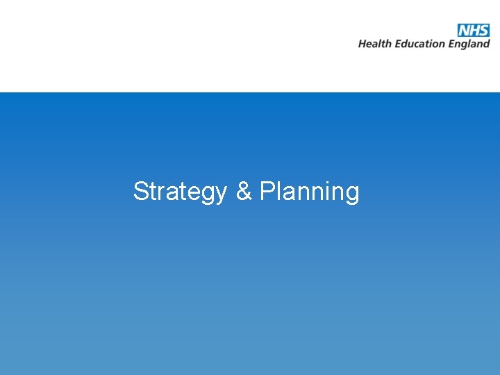 Strategy & Planning 