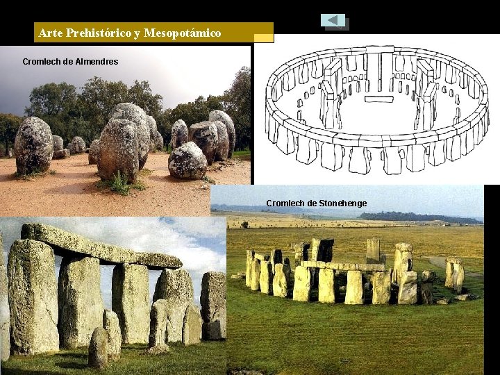 Arte Prehistórico y Mesopotámico Cromlech de Almendres Cromlech de Stonehenge 