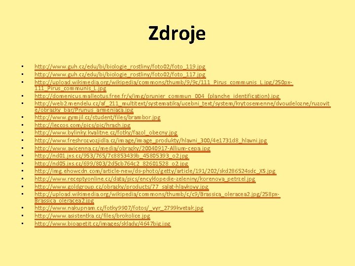 Zdroje • • • • • http: //www. guh. cz/edu/bi/biologie_rostliny/foto 02/foto_119. jpg http: //www.