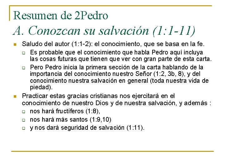 da 2 Epstola Universal de Pedro Sntesis del