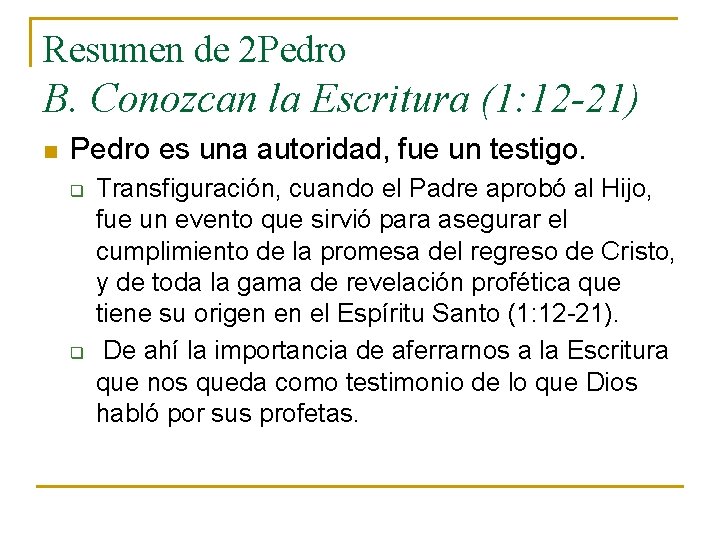 Resumen Del Libro De 2 Pedro