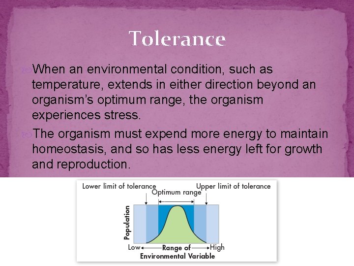 Tolerance When an environmental condition, such as temperature, extends in either direction beyond an