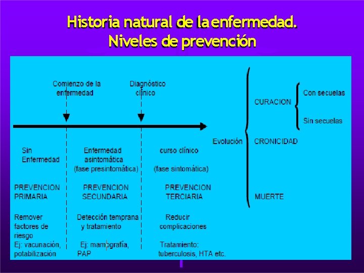 Historia natural de la enfermedad. Niveles de prevención 