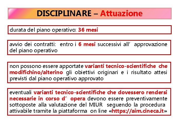 DISCIPLINARE – Attuazione durata del piano operativo: 36 mesi avvio dei contratti: entro i DISCIPLINARE – Attuazione durata del piano operativo: 36 mesi avvio dei contratti: entro i