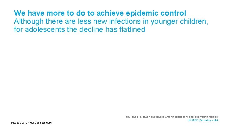 We have more to do to achieve epidemic control Although there are less new