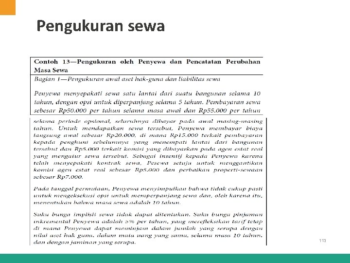 Pengukuran sewa 113 Pengukuran sewa 113