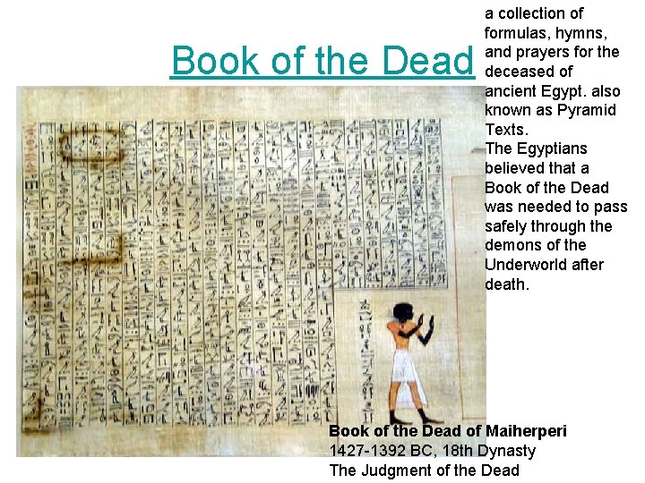 Book of the Dead a collection of formulas, hymns, and prayers for the deceased