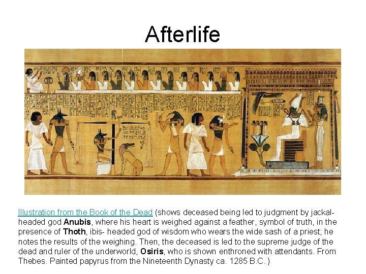 Afterlife Illustration from the Book of the Dead (shows deceased being led to judgment
