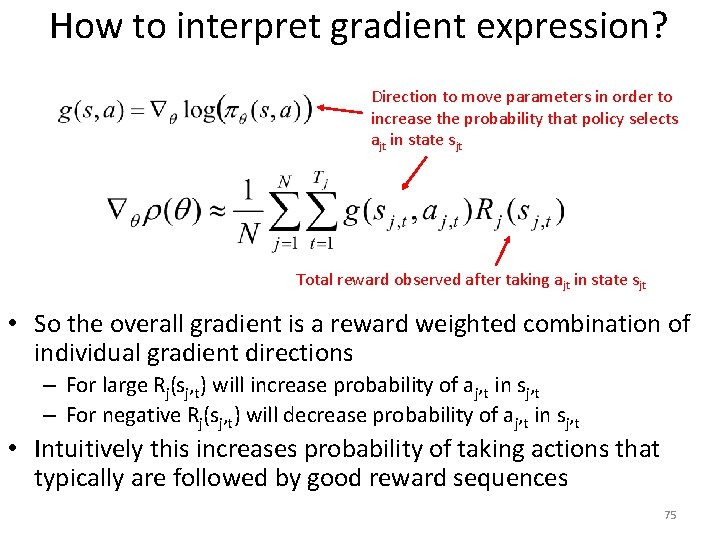 How to interpret gradient expression? Direction to move parameters in order to increase the How to interpret gradient expression? Direction to move parameters in order to increase the