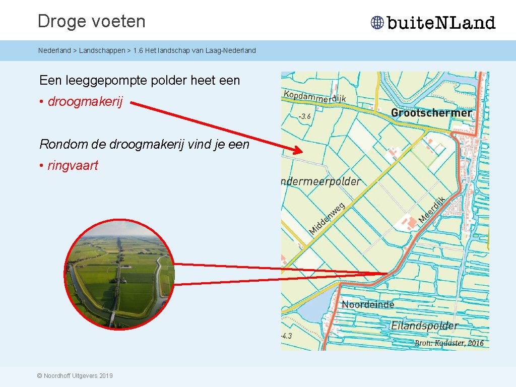 Droge voeten Nederland > Landschappen > 1. 6 Het landschap van Laag-Nederland Een leeggepompte