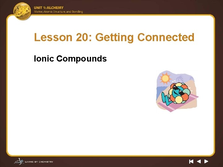 Lesson 20: Getting Connected Ionic Compounds 