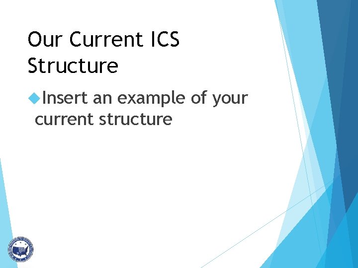 Our Current ICS Structure Insert an example of your current structure 