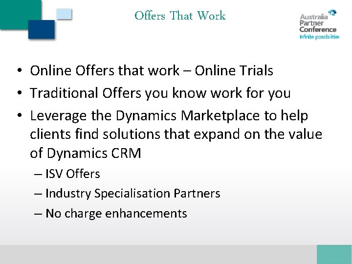 Offers That Work • Online Offers that work – Online Trials • Traditional Offers