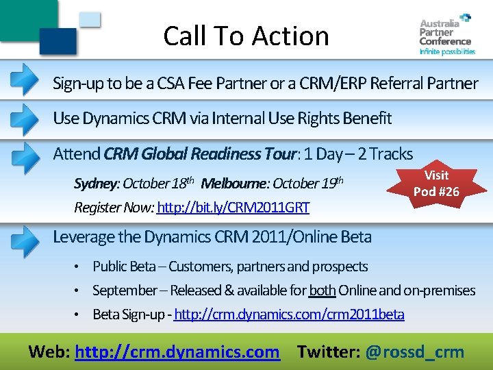 Call To Action Sign-up to be a CSA Fee Partner or a CRM/ERP Referral