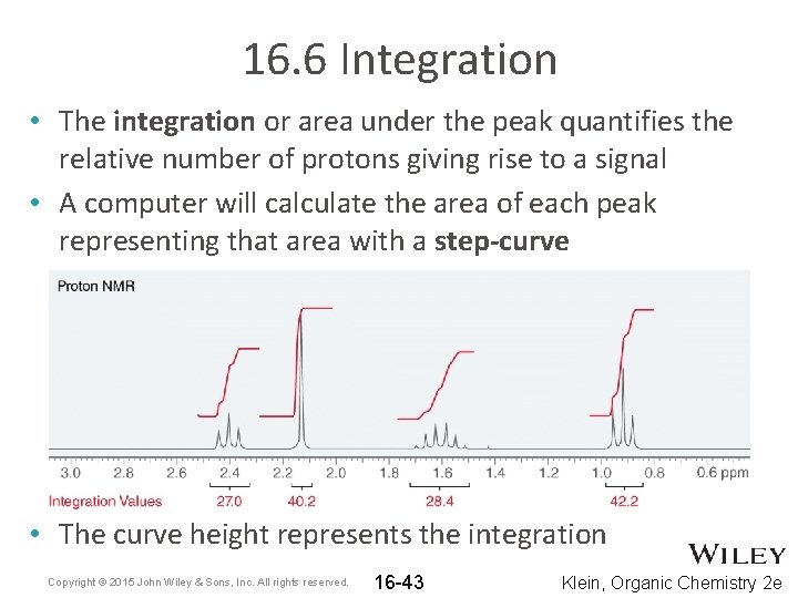 16. 6 Integration • The integration or area under the peak quantifies the relative 16. 6 Integration • The integration or area under the peak quantifies the relative