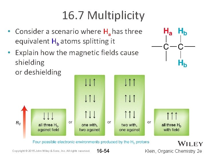 16. 7 Multiplicity • Consider a scenario where Ha has three equivalent Hb atoms 16. 7 Multiplicity • Consider a scenario where Ha has three equivalent Hb atoms