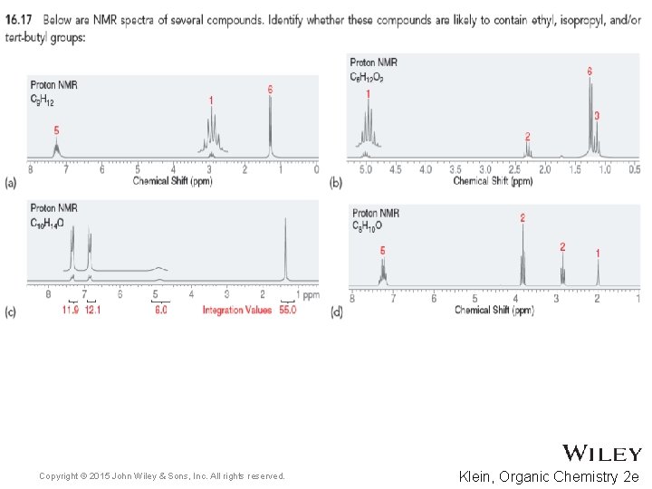 Copyright © 2015 John Wiley & Sons, Inc. All rights reserved. Klein, Organic Chemistry Copyright © 2015 John Wiley & Sons, Inc. All rights reserved. Klein, Organic Chemistry