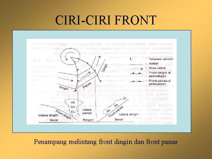 CIRI-CIRI FRONT Penampang melintang front dingin dan front panas 