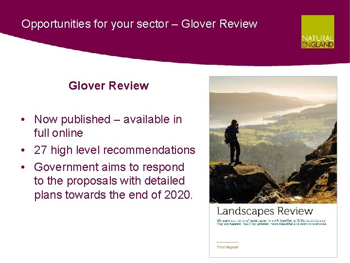 Opportunities for your sector – Glover Review • Now published – available in full