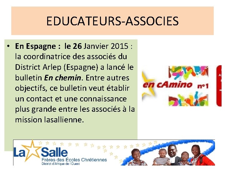 EDUCATEURS-ASSOCIES • En Espagne : le 26 Janvier 2015 : la coordinatrice des associés