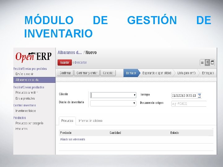 MÓDULO DE INVENTARIO GESTIÓN DE 