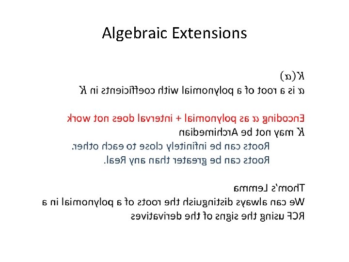 Algebraic Extensions Algebraic Extensions