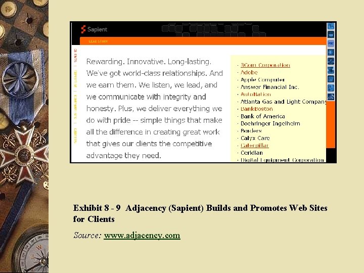 Exhibit 8 - 9 Adjacency (Sapient) Builds and Promotes Web Sites for Clients Source:
