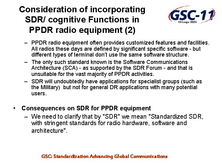 Consideration of incorporating SDR/ cognitive Functions in PPDR radio equipment (2) – PPDR radio