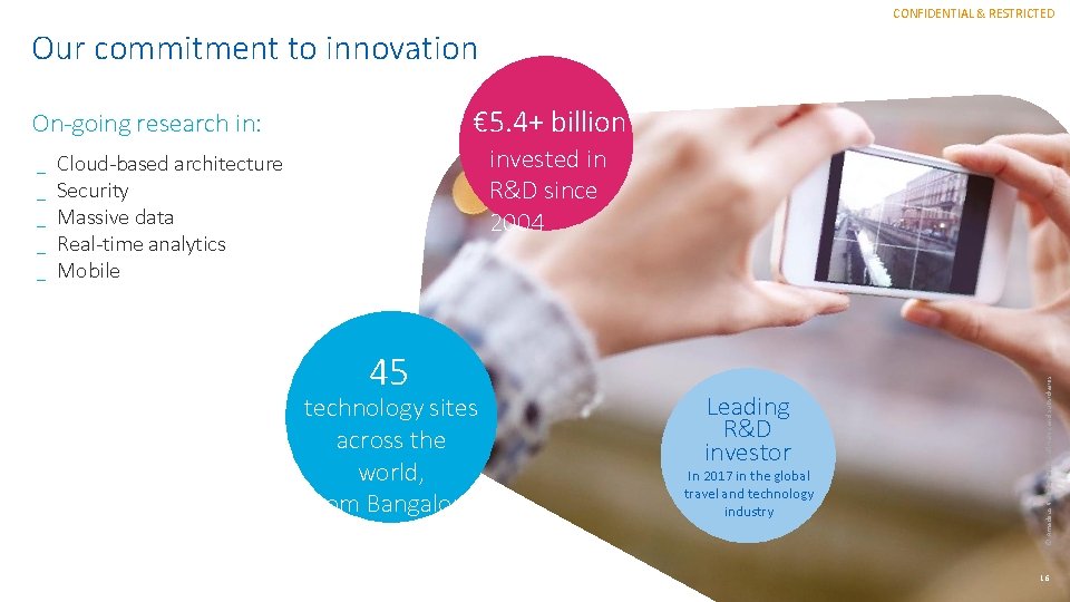 CONFIDENTIAL & RESTRICTED Our commitment to innovation € 5. 4+ billion On-going research in: CONFIDENTIAL & RESTRICTED Our commitment to innovation € 5. 4+ billion On-going research in: