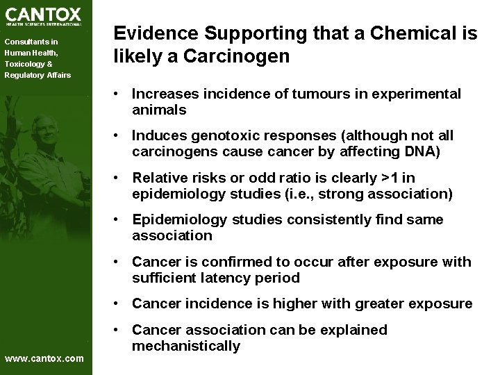 Consultants in Human Health, Toxicology & Regulatory Affairs Evidence Supporting that a Chemical is Consultants in Human Health, Toxicology & Regulatory Affairs Evidence Supporting that a Chemical is