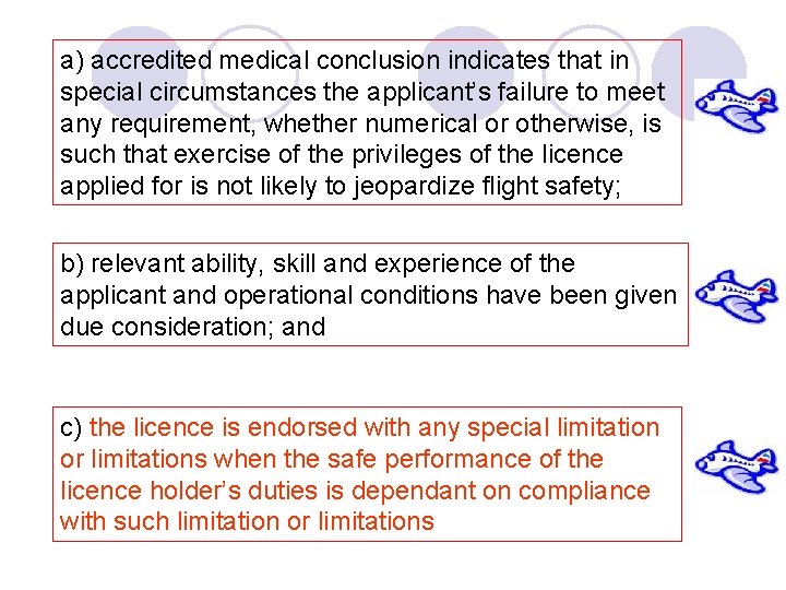 a) accredited medical conclusion indicates that in special circumstances the applicant’s failure to meet