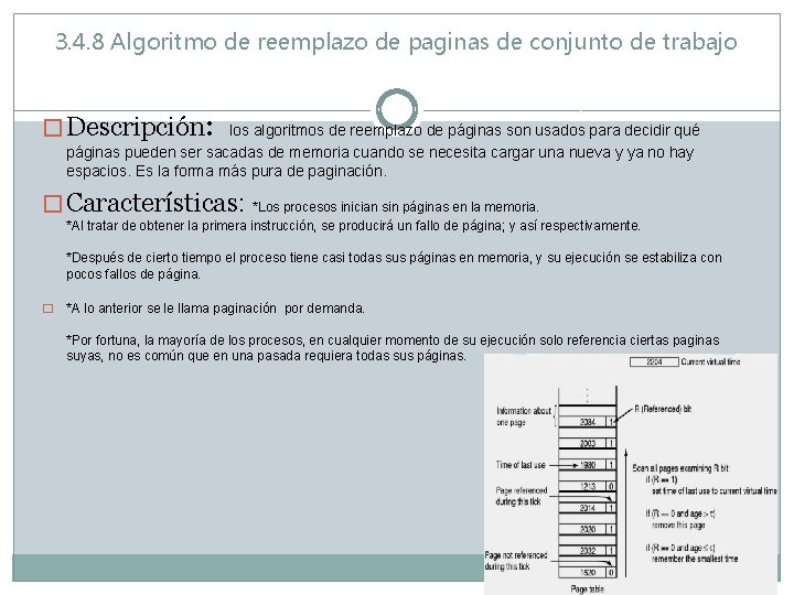 3. 4. 8 Algoritmo de reemplazo de paginas de conjunto de trabajo � Descripción: