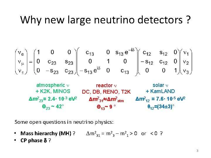 Why new large neutrino detectors ? atmospheric n solar n reactor n + K