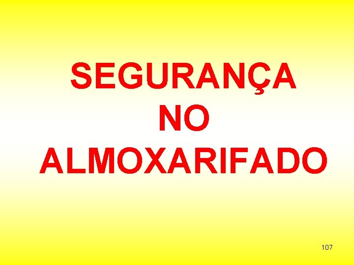 SEGURANÇA NO ALMOXARIFADO 107 