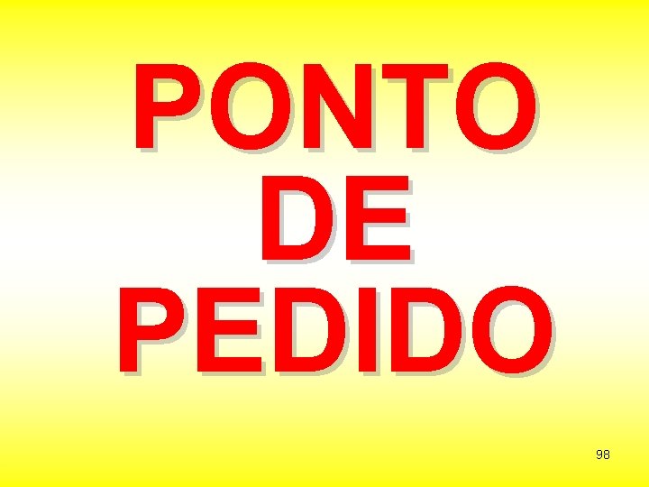 PONTO DE PEDIDO 98 