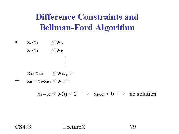 Difference Constraints and Bellman-Ford Algorithm • x 2 -x 1 x 3 -x 2 Difference Constraints and Bellman-Ford Algorithm • x 2 -x 1 x 3 -x 2