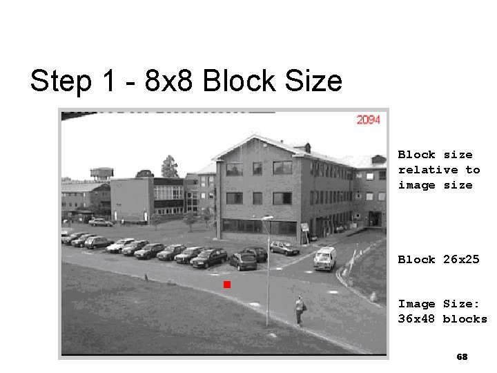 Step 1 - 8 x 8 Block Size Block size relative to image size