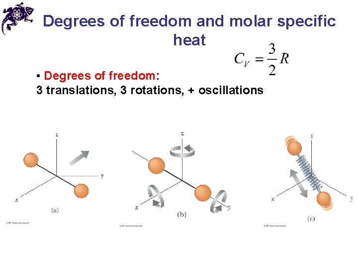 Degrees of freedom and molar specific heat • Degrees of freedom: 3 translations, 3 Degrees of freedom and molar specific heat • Degrees of freedom: 3 translations, 3