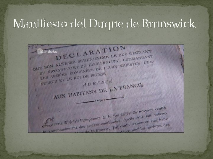 Manifiesto del Duque de Brunswick 