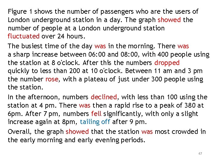 Figure 1 shows the number of passengers who are the users of London underground