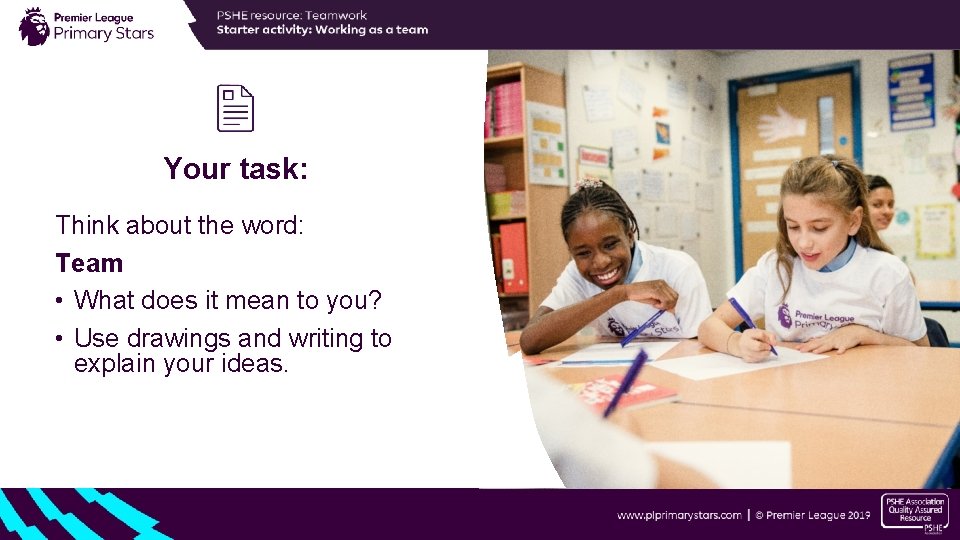 Your task: Think about the word: Team • What does it mean to you? Your task: Think about the word: Team • What does it mean to you?