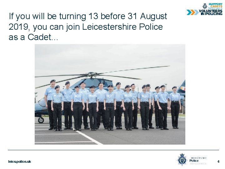 If you will be turning 13 before 31 August 2019, you can join Leicestershire