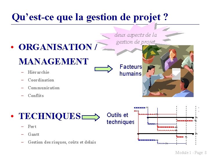 Qu’est-ce que la gestion de projet ? • ORGANISATION / MANAGEMENT – Hiérarchie deux